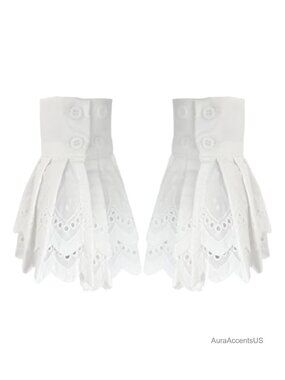 Detachable Ruffled Wrist Cuffs Pleated Stretch Bracelet Costume Layered False